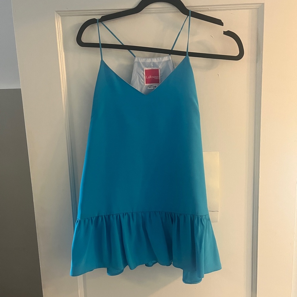 Vibrant Blue Camisole with Ruffle Hem